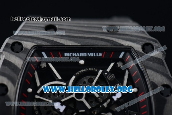 1:1 Richard Mille RM 35-02 RAFAEL NADA Japanese Miyota 9015 Automatic Black PVD Case with Skeleton Dial Black Crown Black Rubber Strap - Click Image to Close